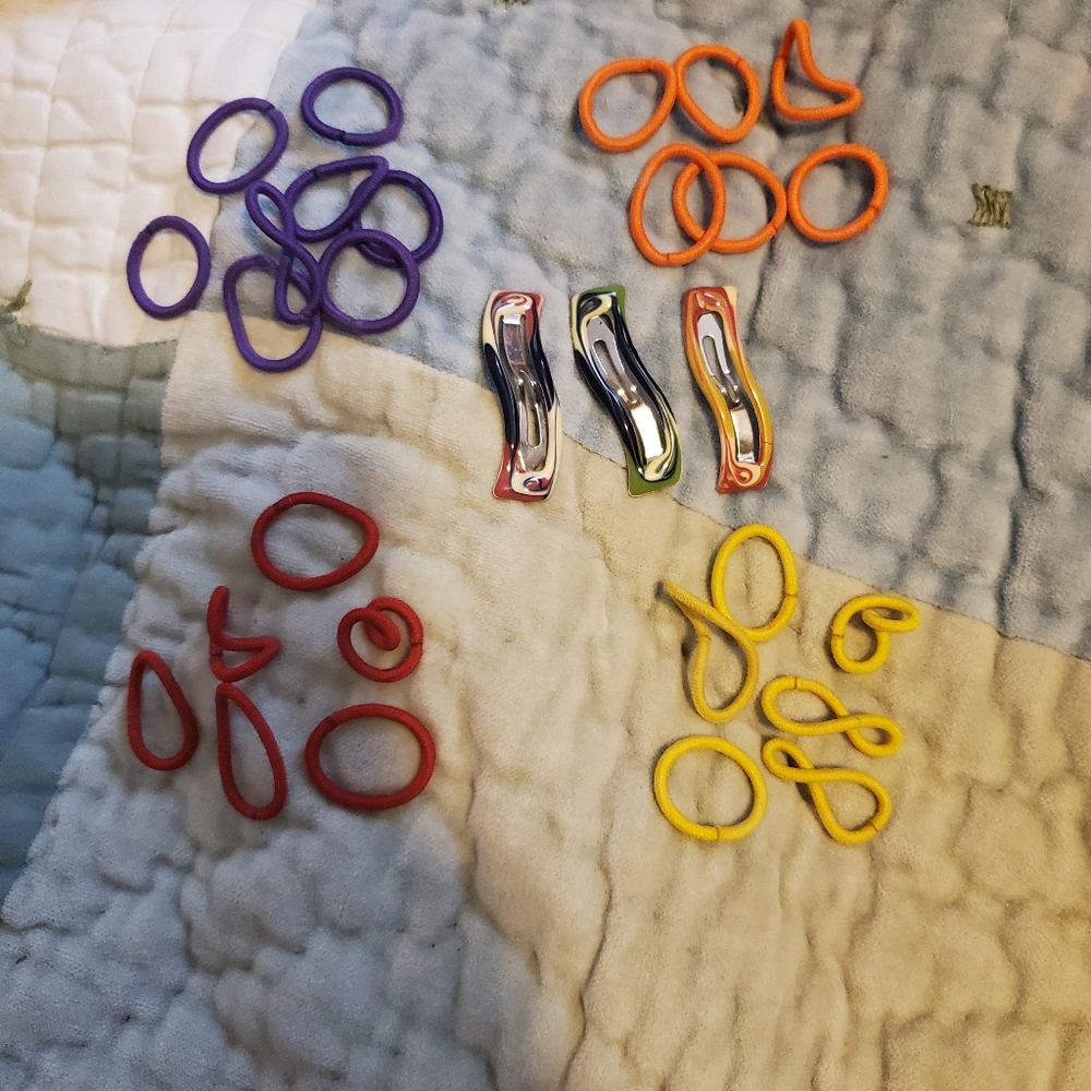 Little hair ties and hair clips